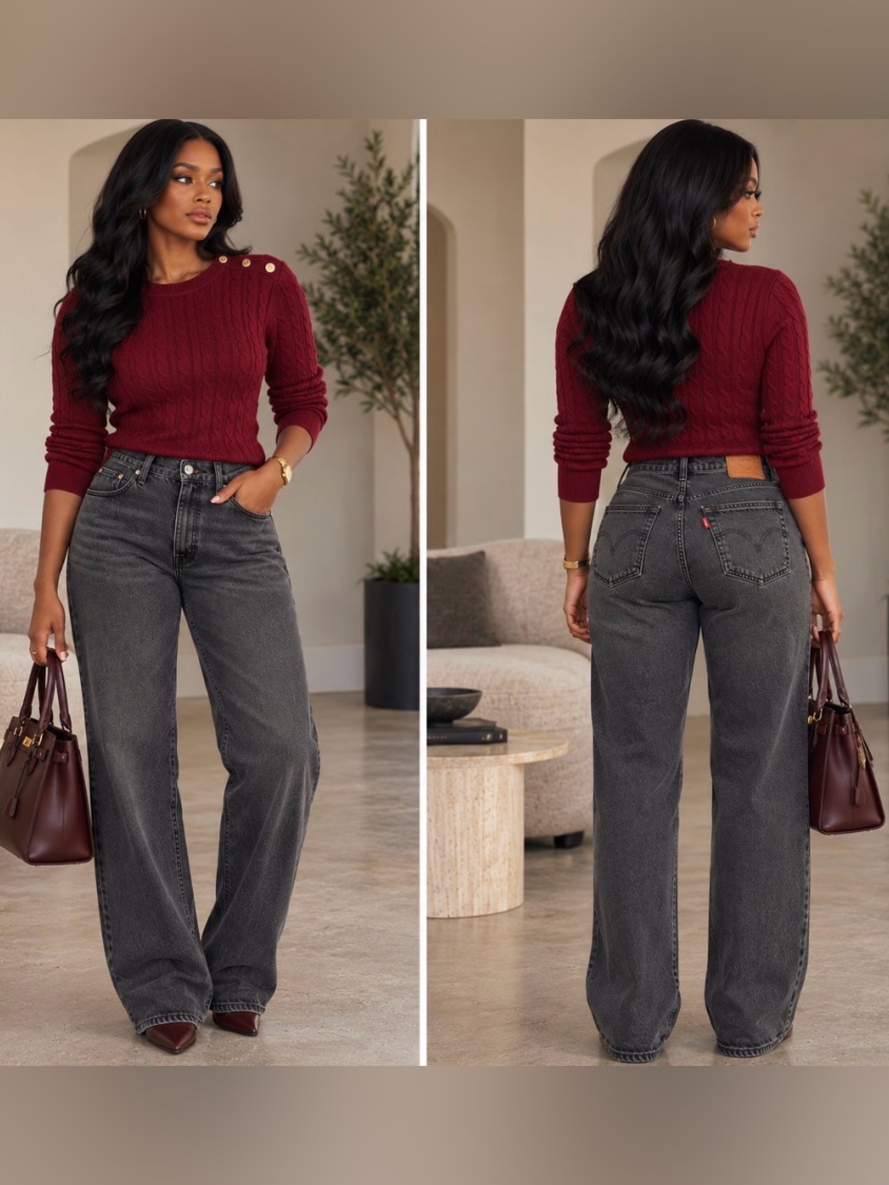 Levi's Women's Black Low Loose Jeans with Signature Low Rise Fit. Size 24x30